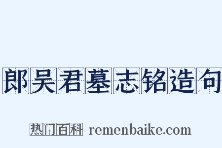 郎吴君墓志铭造句是什么意思的图片